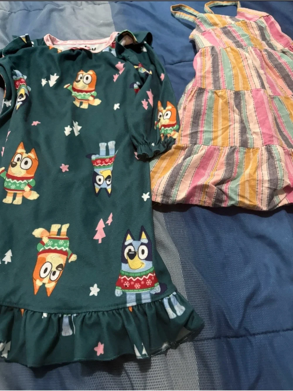 Girls' Teal Owl Print Nightgown - Cozy Long Sleeve Pajama 18 m